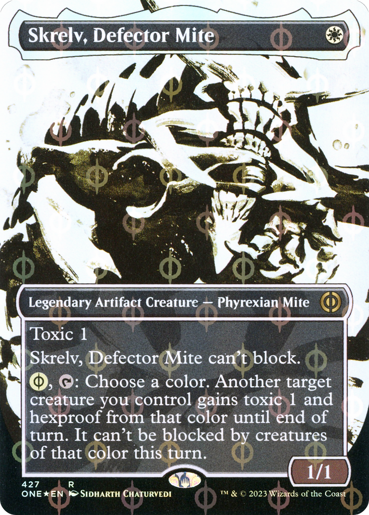 Skrelv, Defector Mite (Borderless Ichor Step-and-Compleat Foil) [Phyrexia: All Will Be One] | The Gaming-Verse