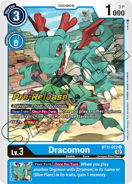 Dracomon [BT11-022] [Dimensional Phase Pre-Release Promos] | The Gaming-Verse