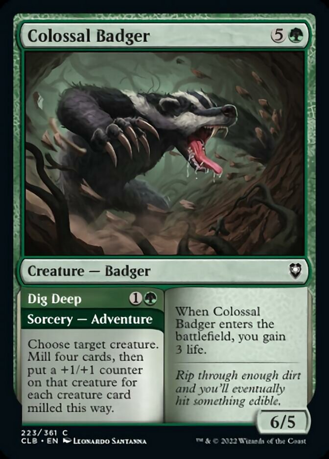 Colossal Badger // Dig Deep [Commander Legends: Battle for Baldur's Gate] | The Gaming-Verse