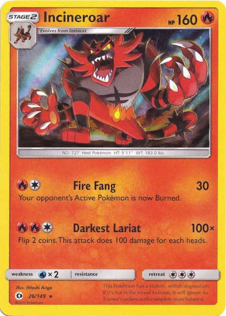 Incineroar (26/149) (Water Web Holo) [Sun & Moon: Base Set] | The Gaming-Verse