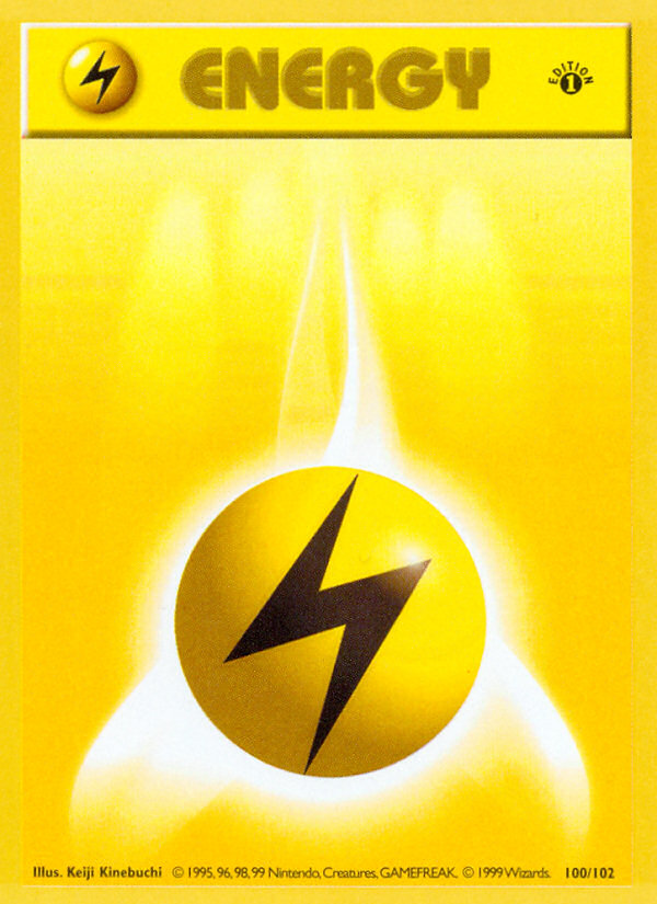 Lightning Energy (100/102) (Shadowless) [Base Set 1st Edition] | The Gaming-Verse