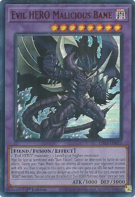 Evil HERO Malicious Bane (Red) [LDS3-EN033] Ultra Rare | The Gaming-Verse