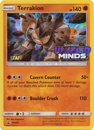 Terrakion (SM205) (Staff Prerelease Promo) [Sun & Moon: Black Star Promos] | The Gaming-Verse