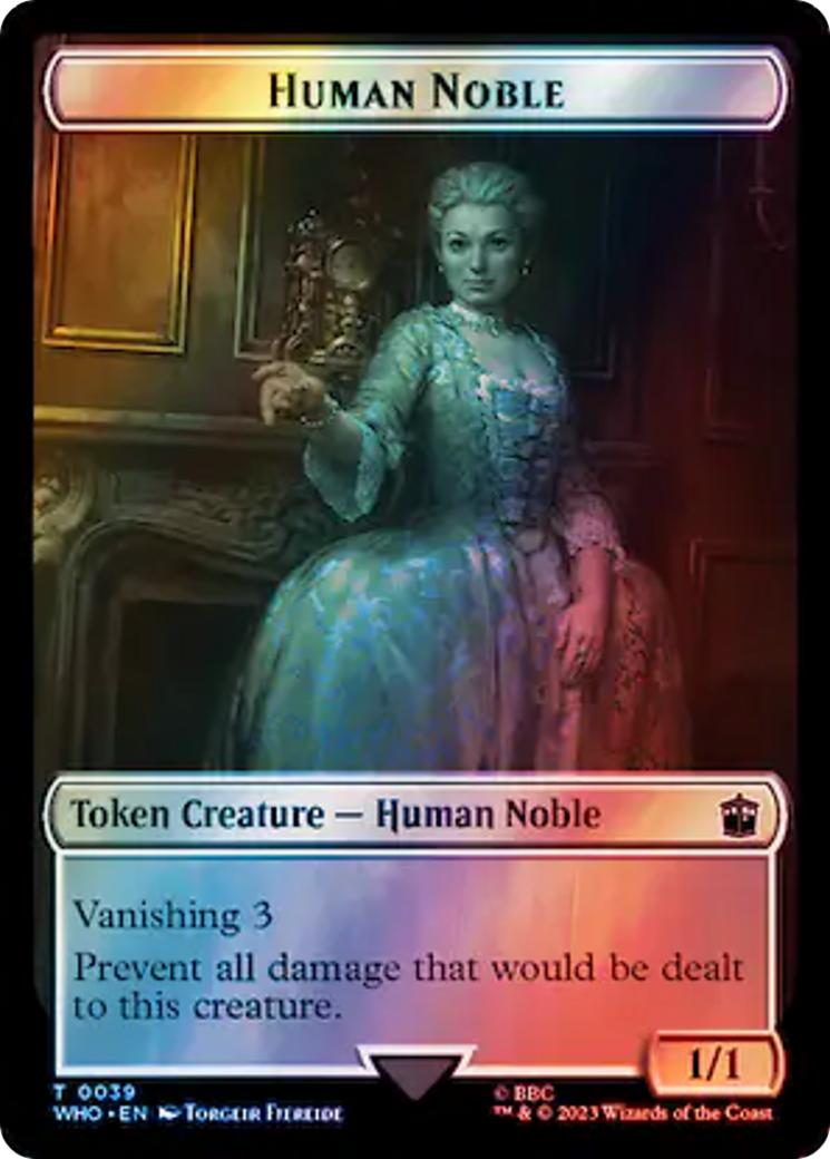 Human Noble // Beast Double-Sided Token (Surge Foil) [Doctor Who Tokens] | The Gaming-Verse