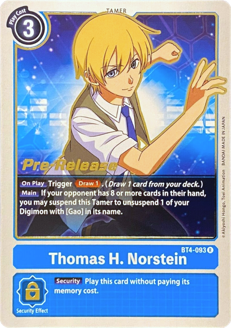 Thomas H. Norstein [BT4-093] [Great Legend Pre-Release Promos] | The Gaming-Verse