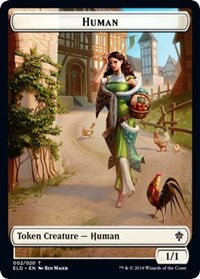 Human // Food (17) Double-sided Token [Throne of Eldraine Tokens] | The Gaming-Verse