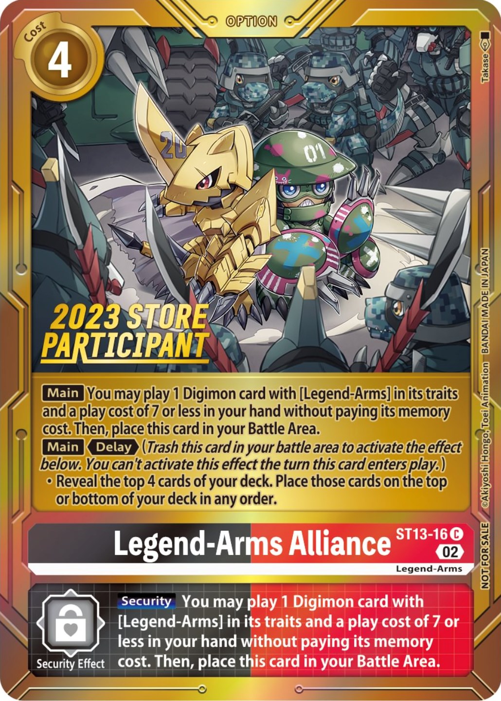 Legend-Arms Alliance [ST13-16] (2023 Store Participant) [Starter Deck: Ragnaloardmon Promos] | The Gaming-Verse