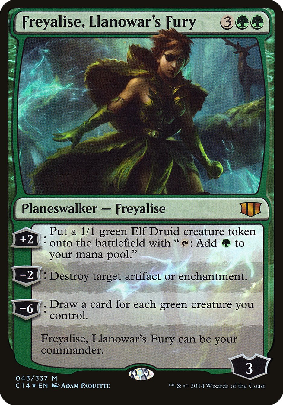 Freyalise, Llanowar's Fury (Commander 2014) [Commander 2014 Oversized] | The Gaming-Verse