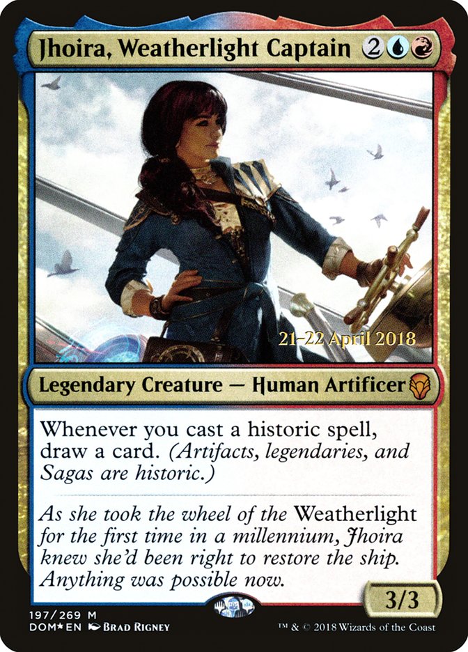 Jhoira, Weatherlight Captain  (Prerelease) [Dominaria Prerelease Promos] | The Gaming-Verse