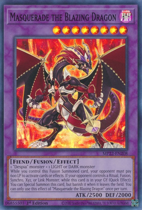 Masquerade the Blazing Dragon [MP22-EN208] Super Rare | The Gaming-Verse