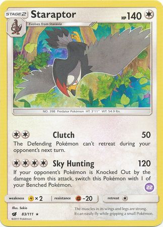 Staraptor (83/111) (Deck Exclusive #22) [Sun & Moon: Trainer Kit - Alolan Sandslash] | The Gaming-Verse