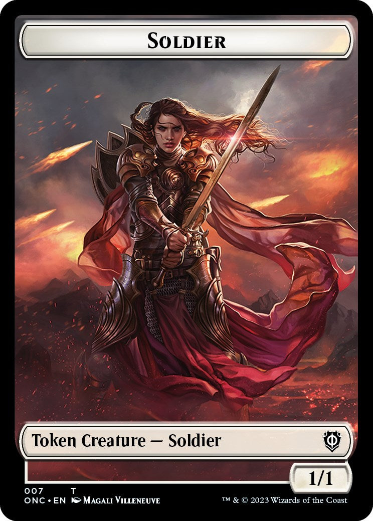 Soldier (007) // Angel Double-Sided Token [Phyrexia: All Will Be One Commander Tokens] | The Gaming-Verse