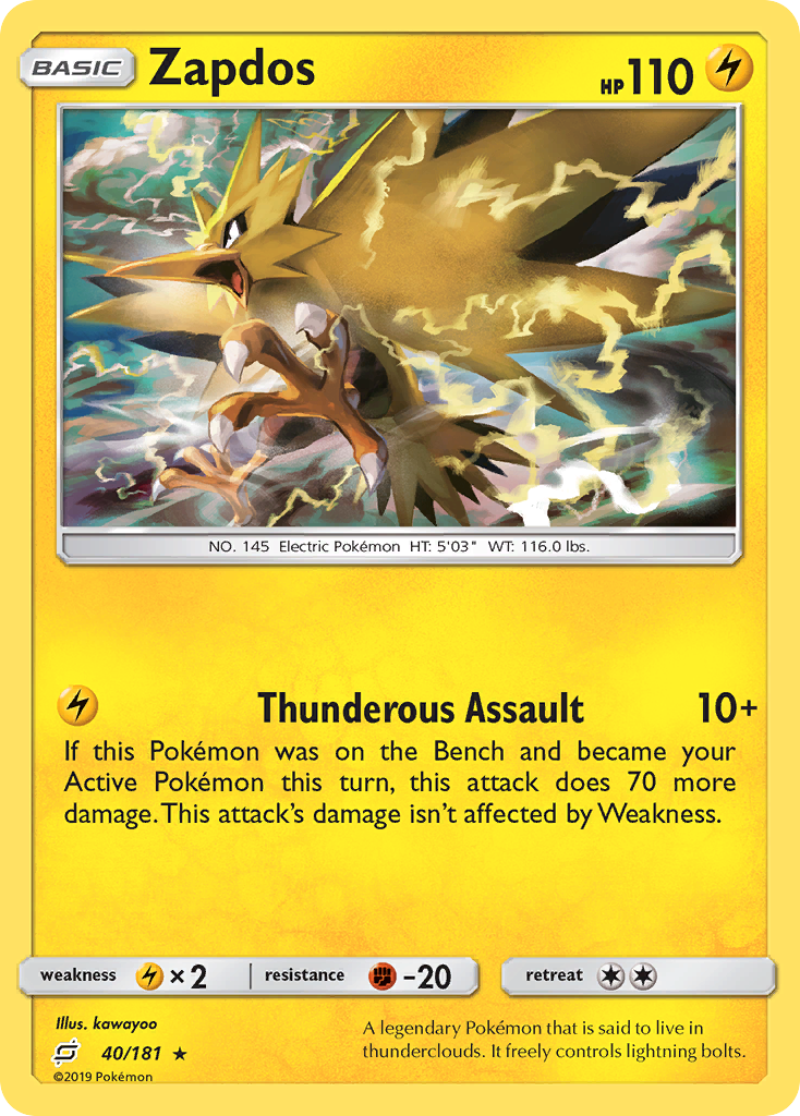 Zapdos (40/181) [Sun & Moon: Team Up] | The Gaming-Verse