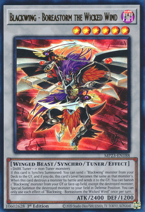 Blackwing - Boreastorm the Wicked Wind [MP23-EN188] Ultra Rare | The Gaming-Verse