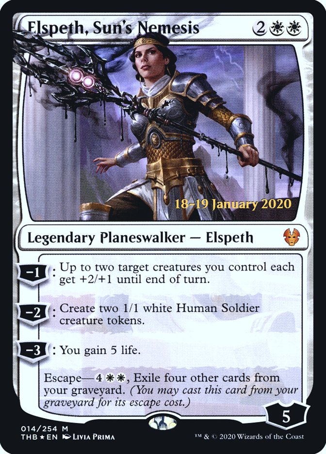 Elspeth, Sun's Nemesis [Theros Beyond Death Prerelease Promos] | The Gaming-Verse