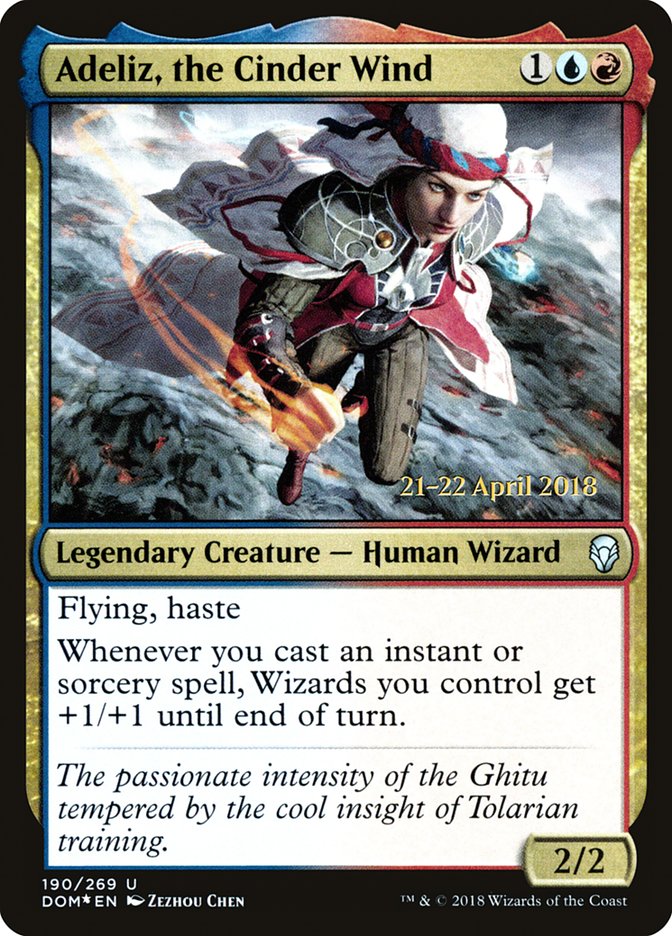 Adeliz, the Cinder Wind  (Prerelease) [Dominaria Prerelease Promos] | The Gaming-Verse