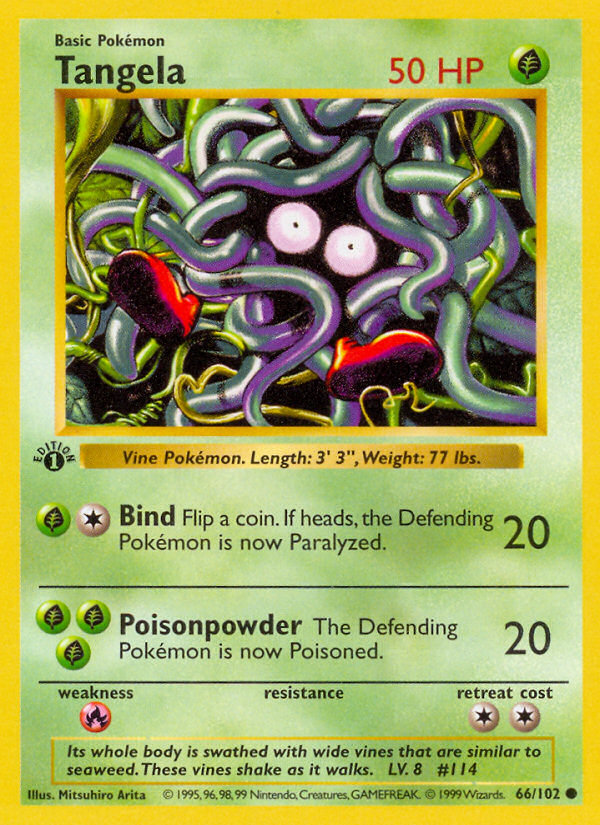 Tangela (66/102) (Shadowless) [Base Set 1st Edition] | The Gaming-Verse