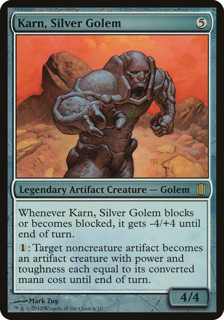 Karn, Silver Golem (Commander's Arsenal) [Commander's Arsenal Oversized] | The Gaming-Verse