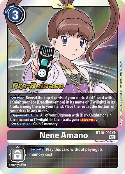 Nene Amano [BT10-092] [Xros Encounter Pre-Release Cards] | The Gaming-Verse