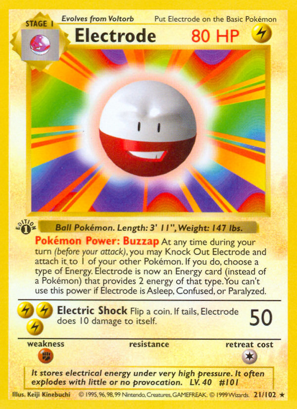 Electrode (21/102) (Shadowless) [Base Set 1st Edition] | The Gaming-Verse