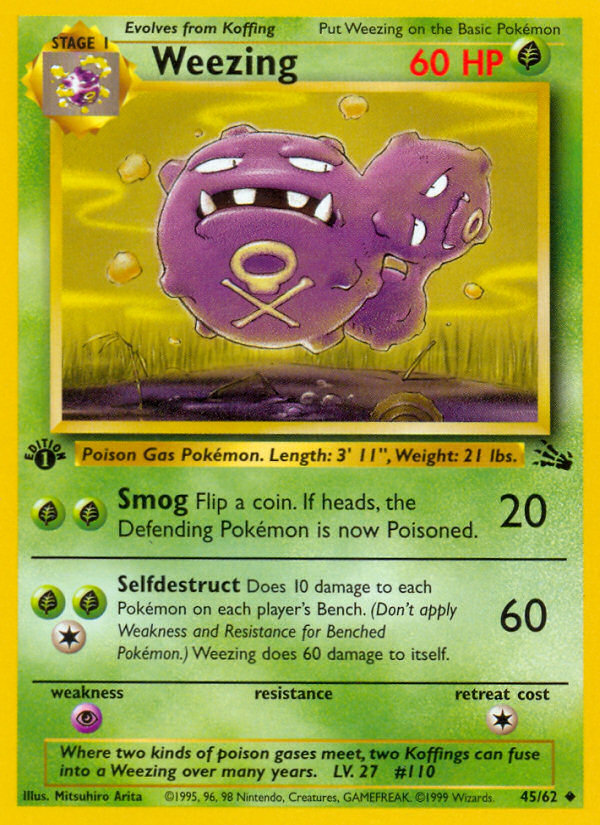 Weezing (45/62) [Fossil 1st Edition] | The Gaming-Verse