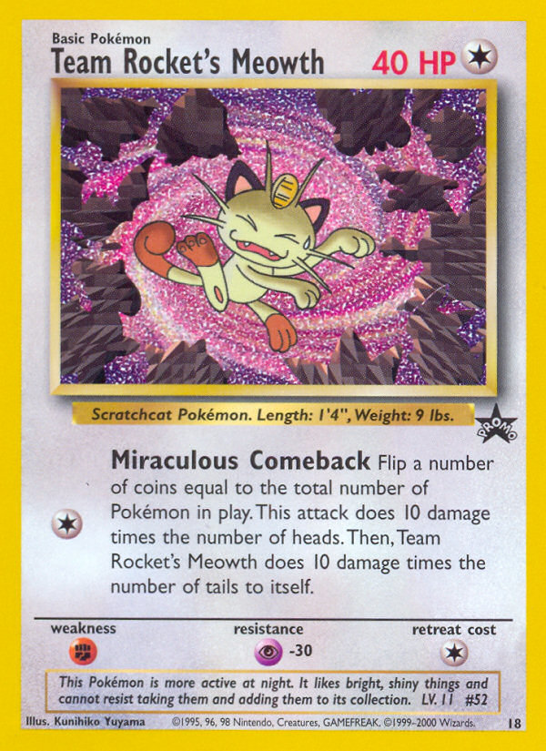 Team Rocket's Meowth (18) [Wizards of the Coast: Black Star Promos] | The Gaming-Verse