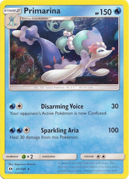 Primarina (41/149) (Water Web Holo) [Sun & Moon: Base Set] | The Gaming-Verse