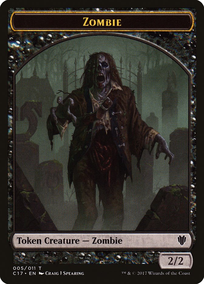 Vampire // Zombie Double-sided Token [Commander 2017 Tokens] | The Gaming-Verse