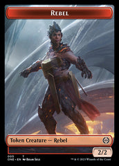 Rebel // Phyrexian Germ Double-Sided Token [Phyrexia: All Will Be One Commander Tokens] | The Gaming-Verse