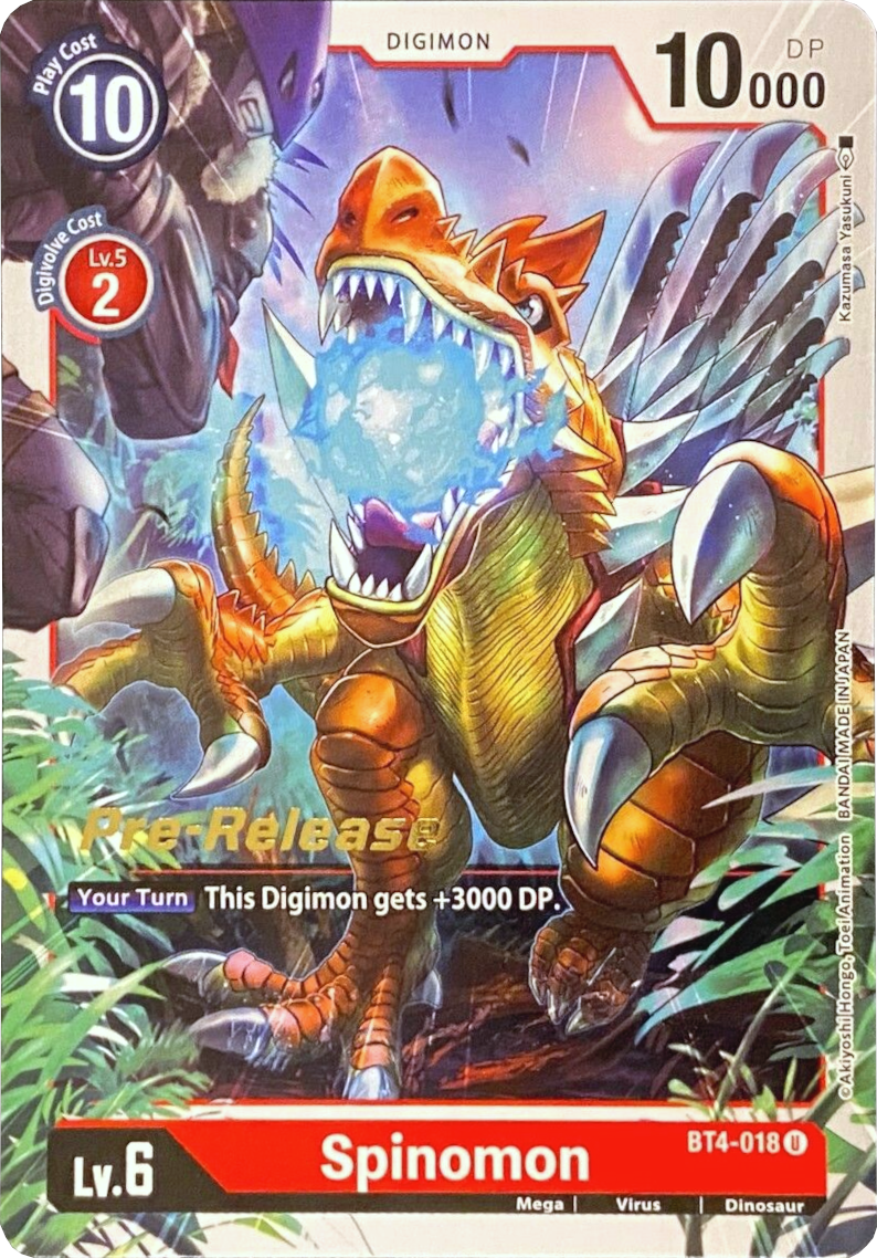 Spinomon [BT4-018] [Great Legend Pre-Release Promos] | The Gaming-Verse