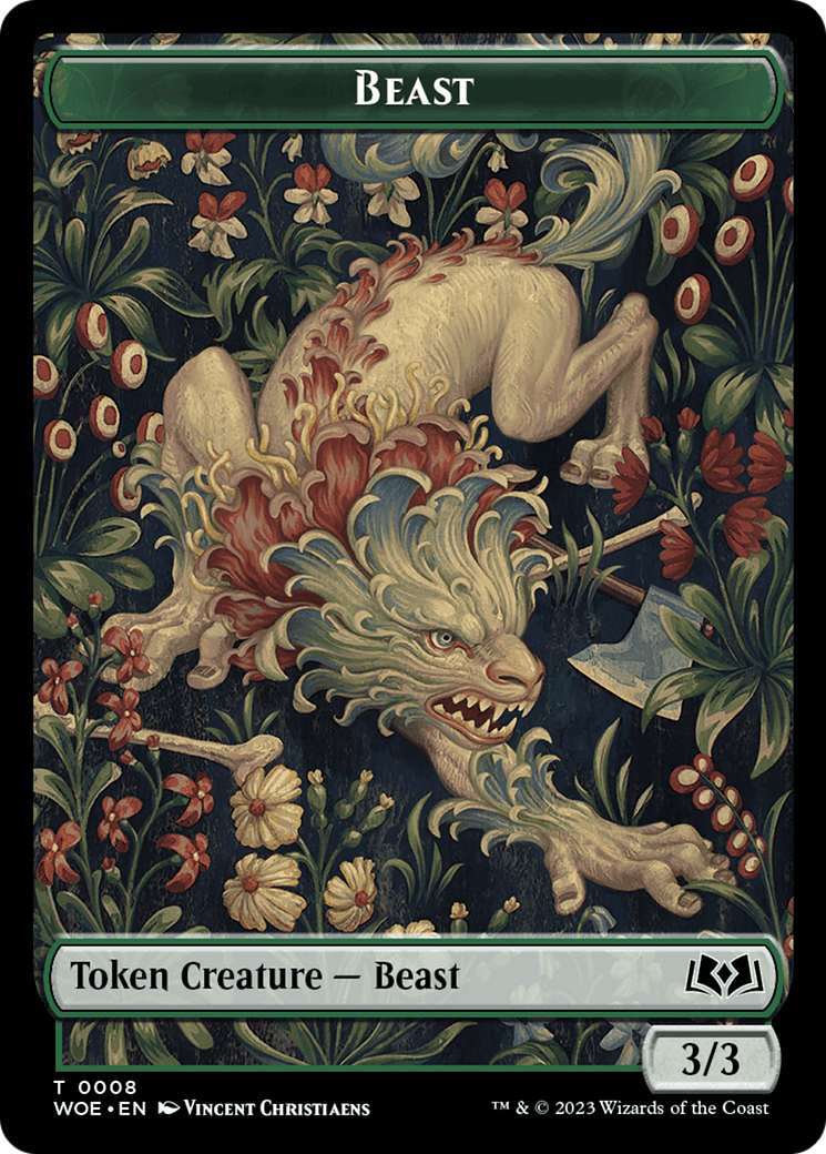 Beast // Food (0010) Double-Sided Token [Wilds of Eldraine Tokens] | The Gaming-Verse