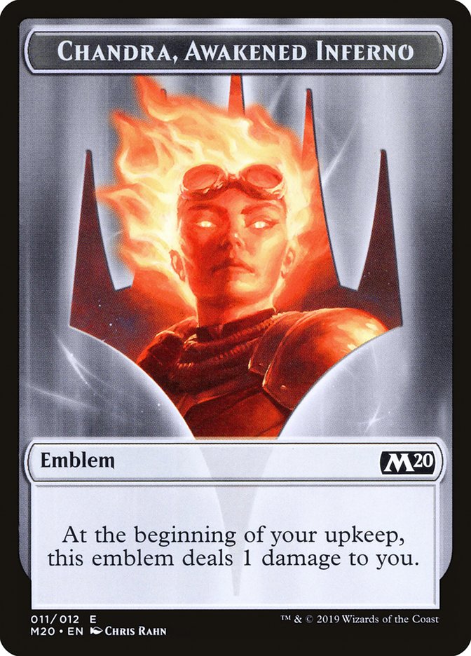 Emblem - Chandra, Awakened Inferno [Core Set 2020 Tokens] | The Gaming-Verse