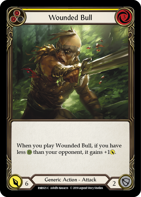 Wounded Bull (Yellow) [RNR021-C] (Rhinar Hero Deck)  1st Edition Normal | The Gaming-Verse