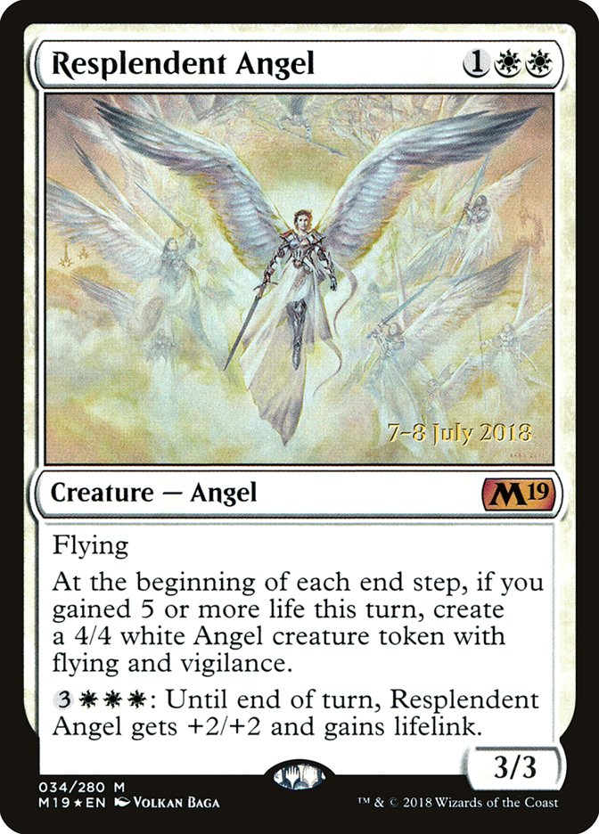 Resplendent Angel  (Prerelease) [Core Set 2019 Prerelease Promos] | The Gaming-Verse