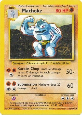 Machoke (34/102) [Base Set Unlimited] | The Gaming-Verse