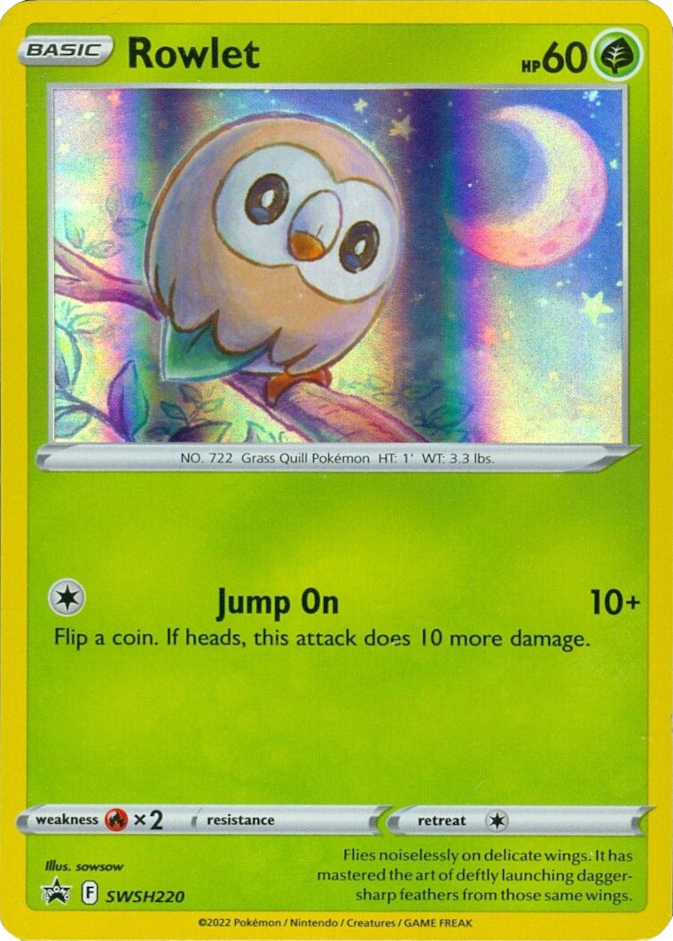 Rowlet (SWSH220) (Cosmos Holo) [Sword & Shield: Black Star Promos] | The Gaming-Verse