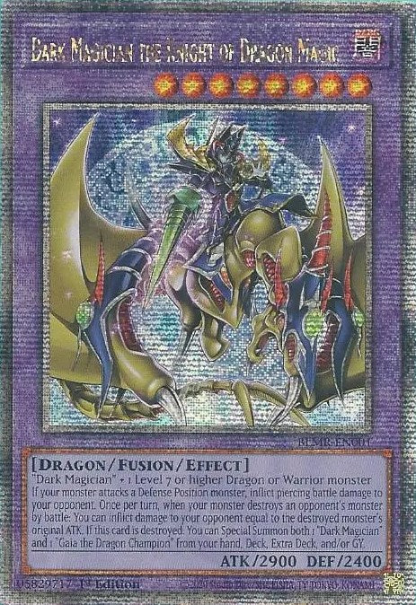 Dark Magician the Knight of Dragon Magic [BLMR-EN001] Quarter Century Secret Rare | The Gaming-Verse