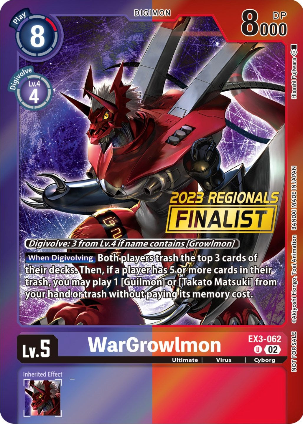 WarGrowlmon [EX3-062] (2023 Regionals Finalist) [Draconic Roar Promos] | The Gaming-Verse