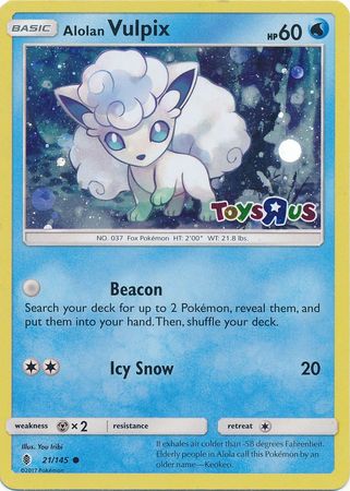 Alolan Vulpix (21/145) (Toys R Us Promo) [Sun & Moon: Guardians Rising] | The Gaming-Verse