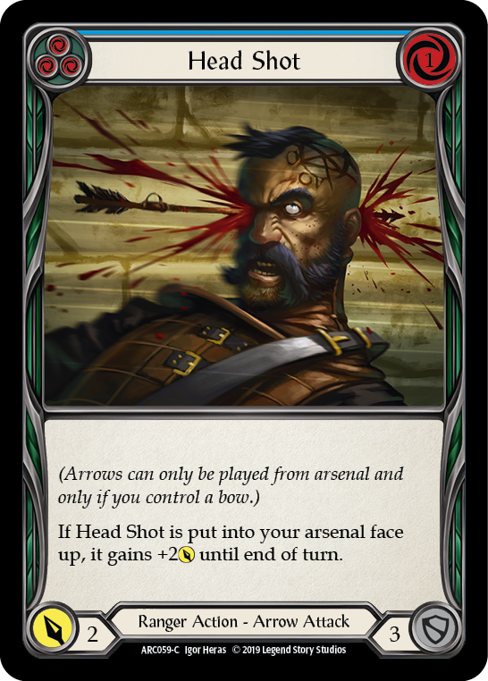 Head Shot (Blue) [ARC059-C] 1st Edition Rainbow Foil | The Gaming-Verse