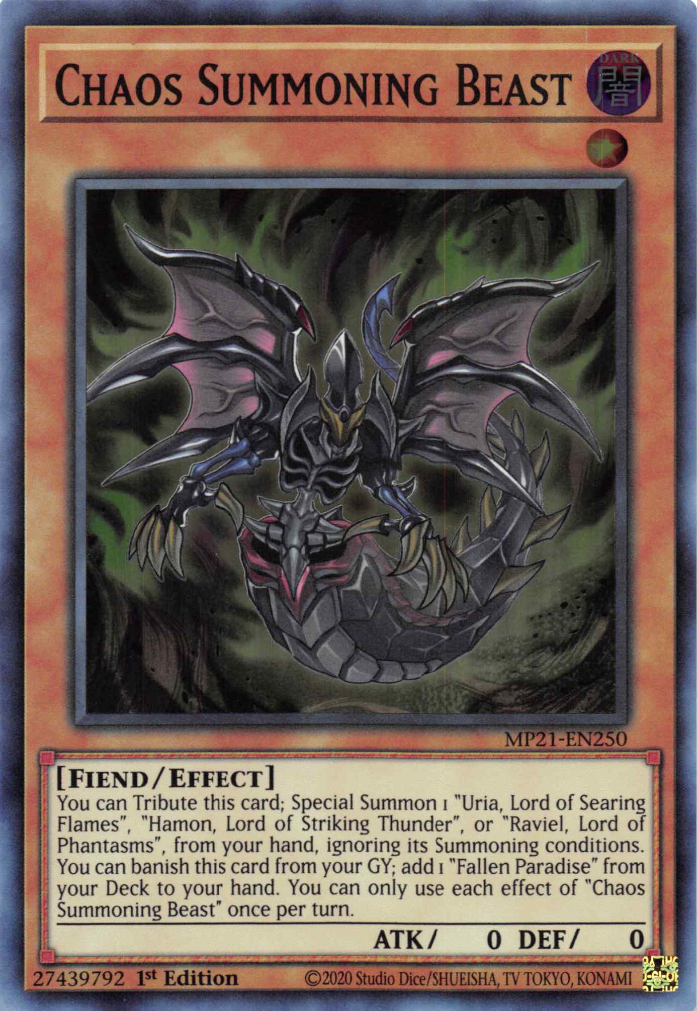 Chaos Summoning Beast [MP21-EN250] Super Rare | The Gaming-Verse