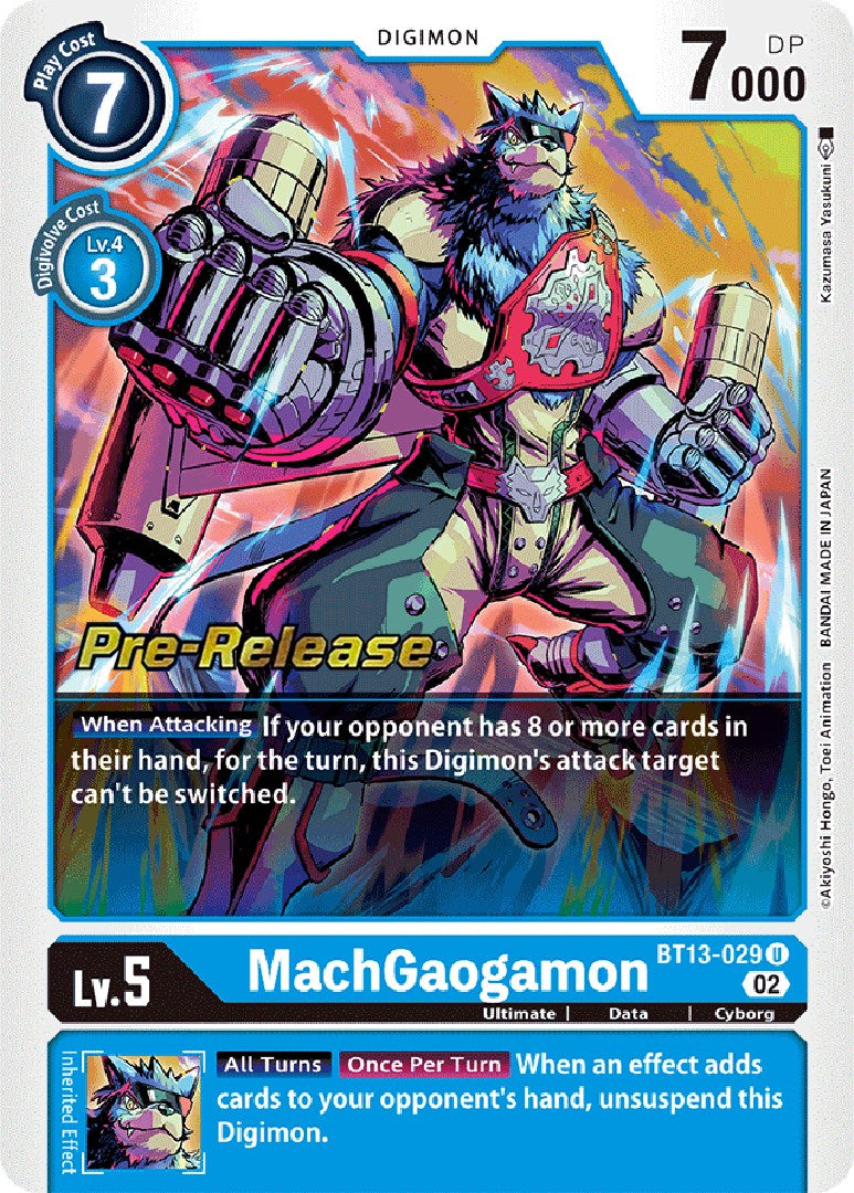 MachGaogamon [BT13-029] [Versus Royal Knights Booster Pre-Release Cards] | The Gaming-Verse