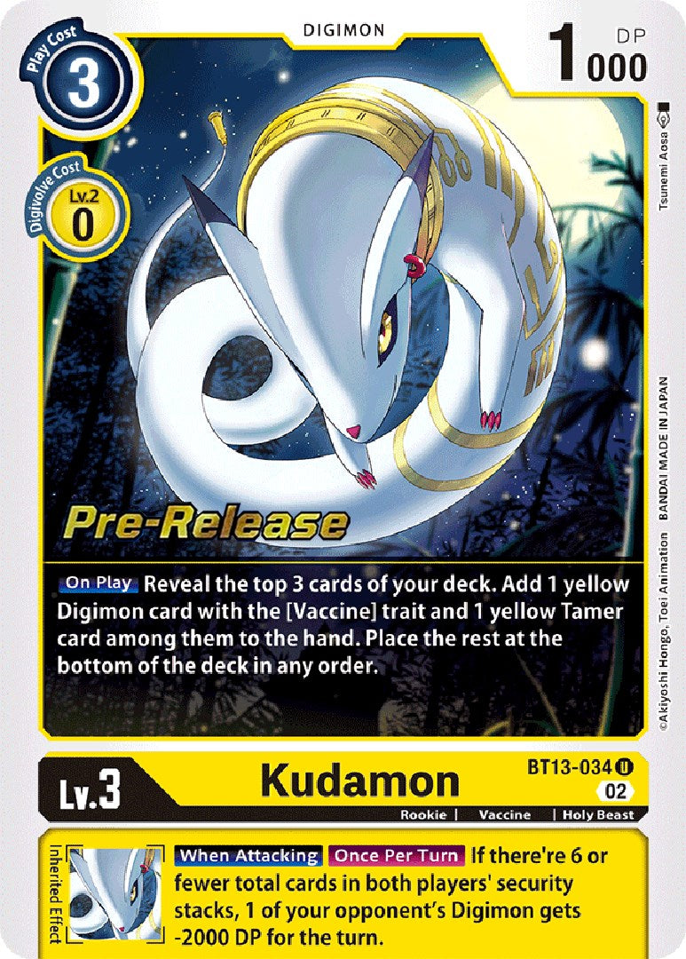 Kudamon [BT13-034] [Versus Royal Knights Booster Pre-Release Cards] | The Gaming-Verse