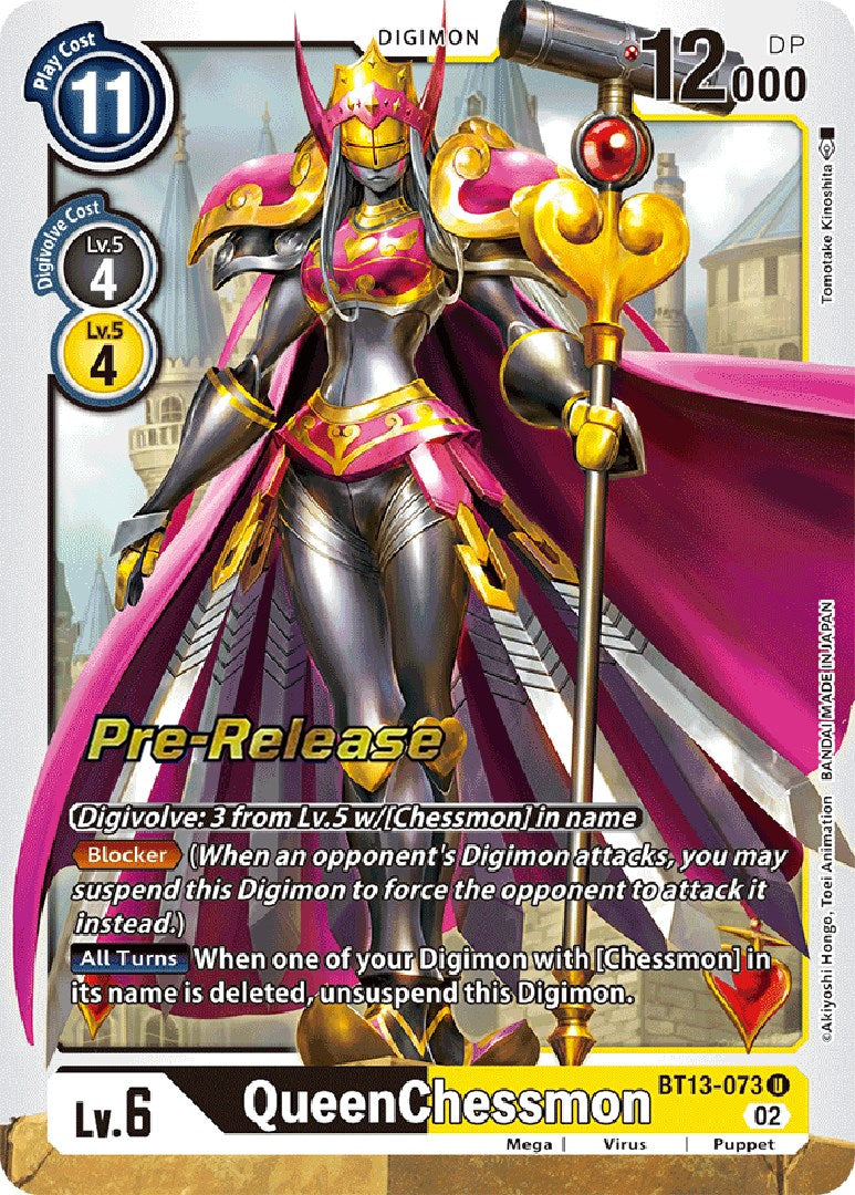 QueenChessmon [BT13-073] [Versus Royal Knights Booster Pre-Release Cards] | The Gaming-Verse