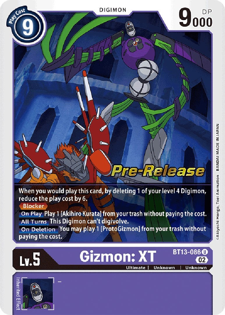 Gizmon: XT [BT13-086] [Versus Royal Knights Booster Pre-Release Cards] | The Gaming-Verse