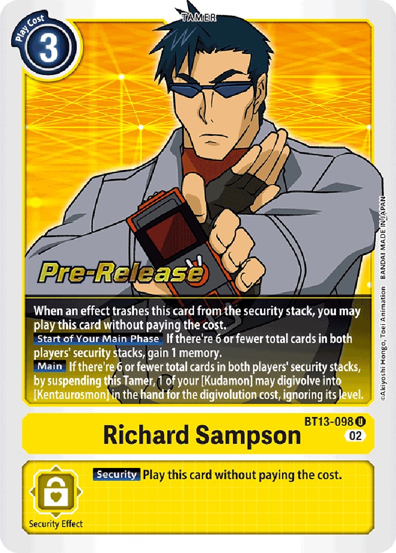 Richard Sampson [BT13-098] [Versus Royal Knights Booster Pre-Release Cards] | The Gaming-Verse