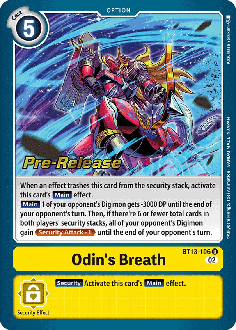 Odin's Breath [BT13-106] [Versus Royal Knights Booster Pre-Release Cards] | The Gaming-Verse