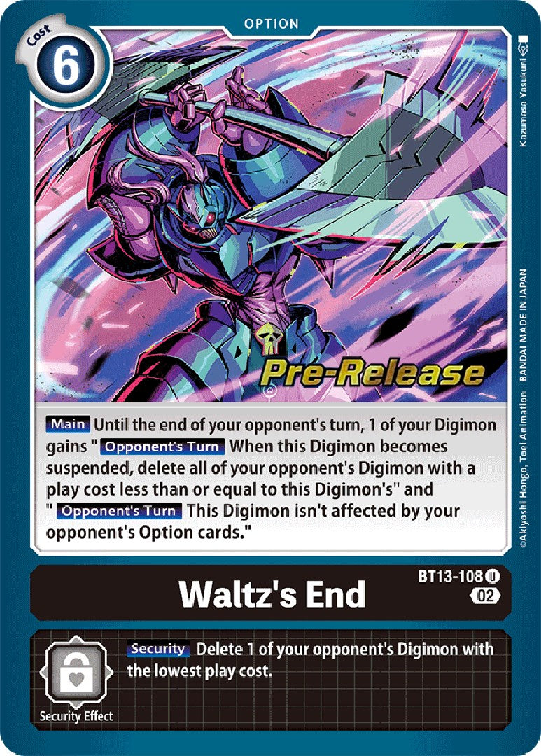 Waltz's End [BT13-108] [Versus Royal Knights Booster Pre-Release Cards] | The Gaming-Verse