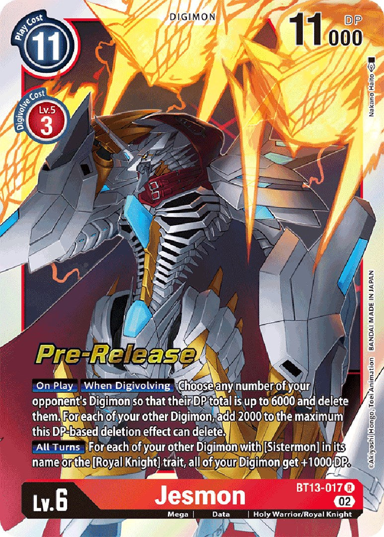 Jesmon [BT13-017] [Versus Royal Knights Booster Pre-Release Cards] | The Gaming-Verse