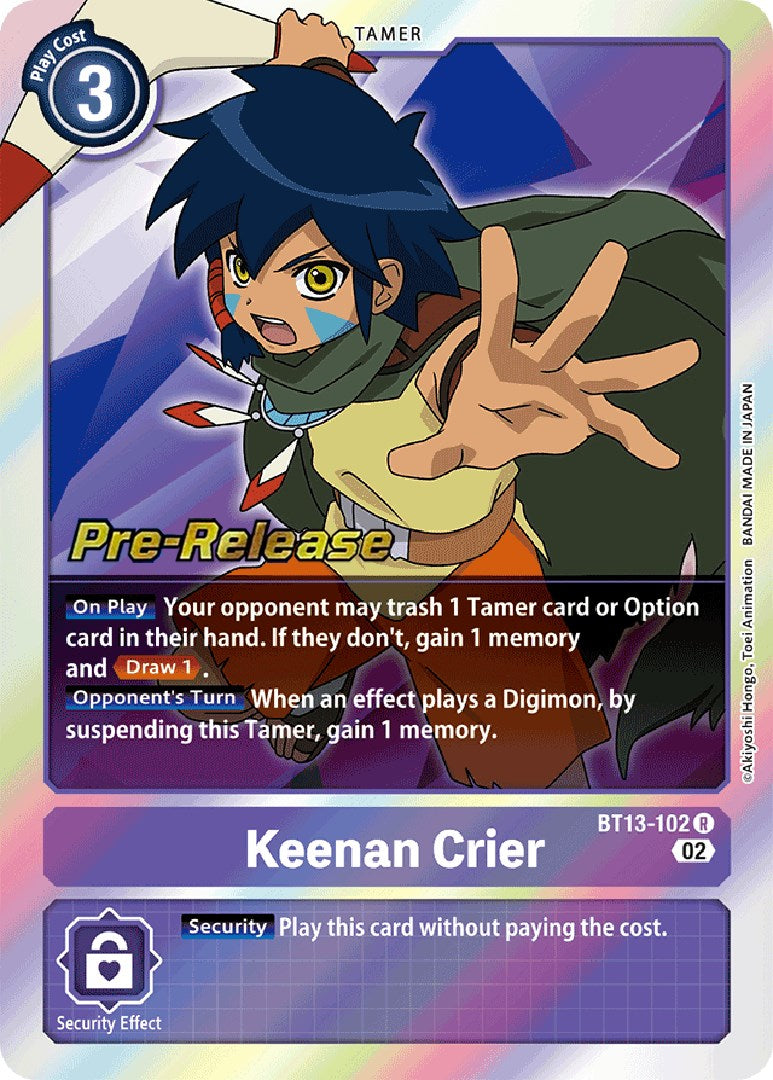 Keenan Crier [BT13-102] [Versus Royal Knights Booster Pre-Release Cards] | The Gaming-Verse